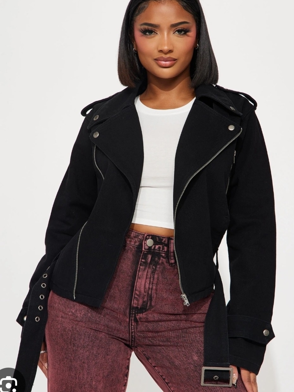 Black Moto Jacket - Women